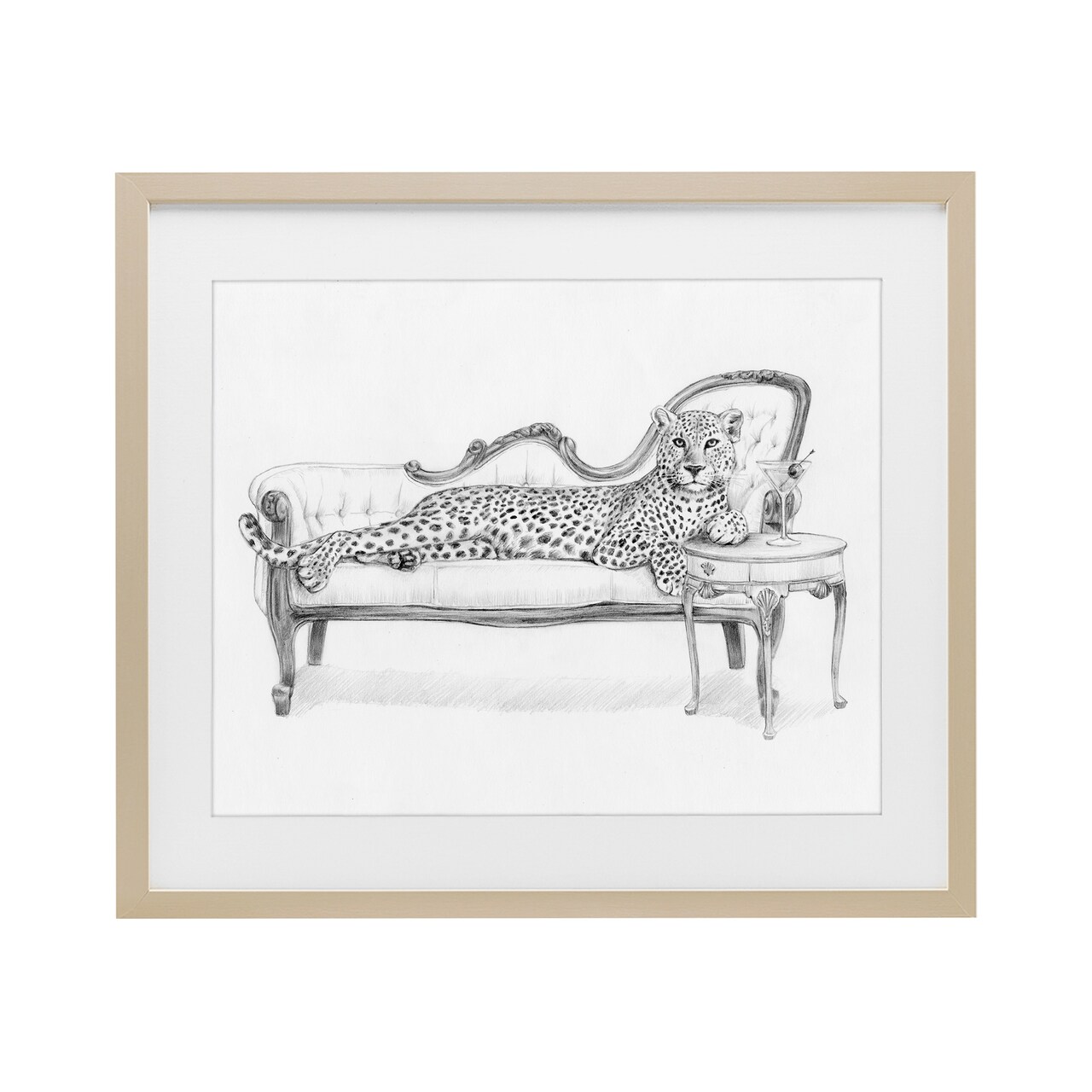 Stupell Industries Lounging Beast Cheetah Framed Print Under Glass, design by Victoria Barnes